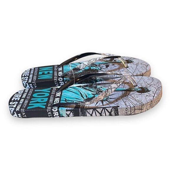 New York Statue Of Liberty Flip Flops, Women’s Size 8.5-9M NWOT - Picture 3 of 4